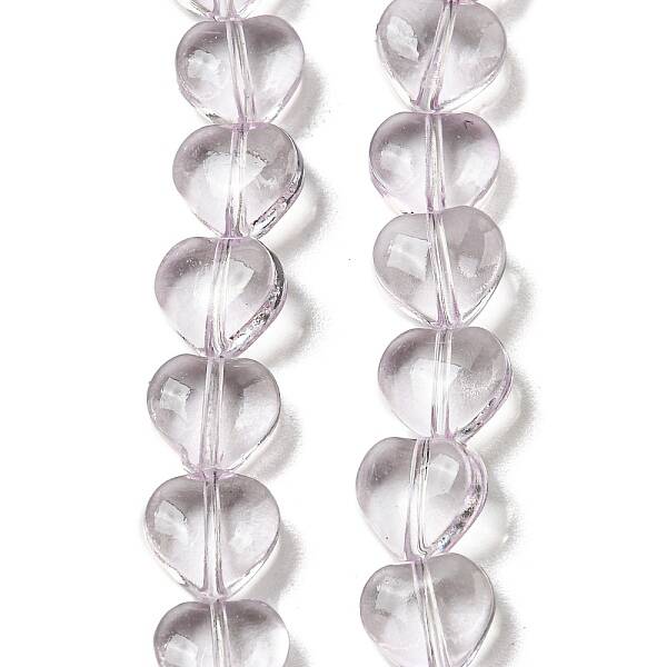 Baking Paint Transparent Glass Beads Strands