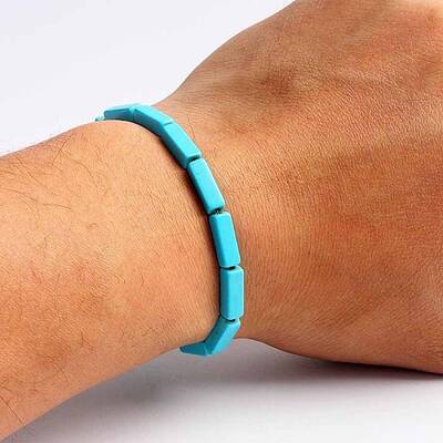Turquoise Bracelet with Elastic Rope Bracelet