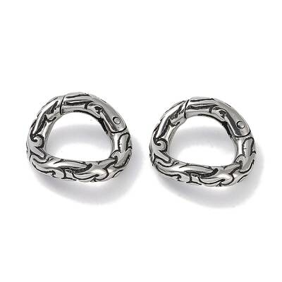 Tibetan Style 316 Surgical Stainless Steel Spring Gate Rings