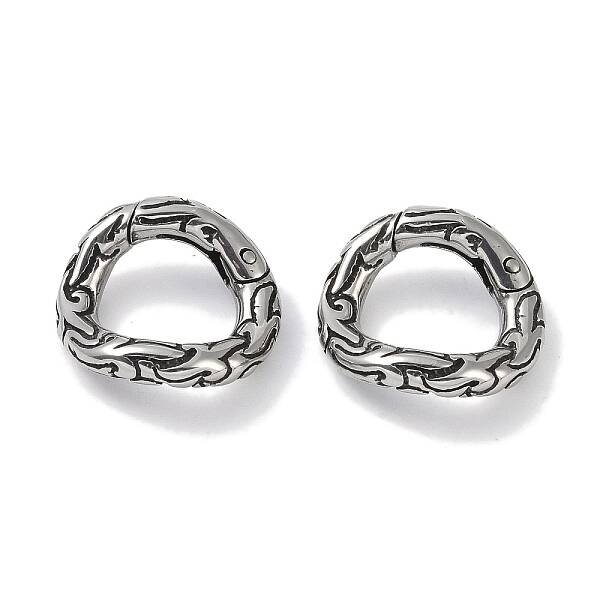 Tibetan Style 316 Surgical Stainless Steel Spring Gate Rings