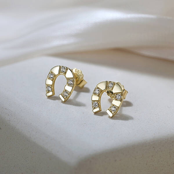 925 Sterling Silver U-Shaped Stud Earrings