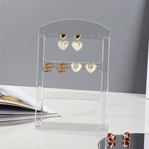 3-Tier Plastic Slant Back Earrings Display Stands