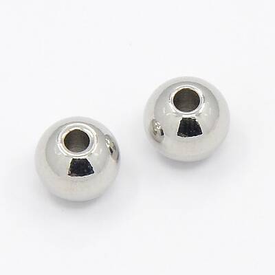 Tarnish Resistant 304 Stainless Steel Smooth Round Beads