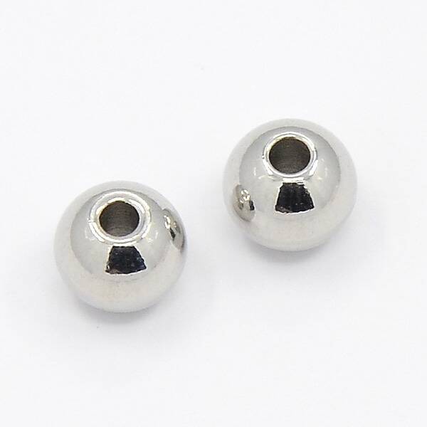 Tarnish Resistant 304 Stainless Steel Smooth Round Beads