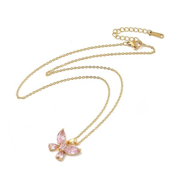 Pink Cubic Zirconia Pendant Necklace