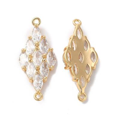 Brass Clear Glass Connector Charms