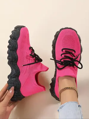 Women's Fashionable Colorblock Shoes for Women, Sneakers Women 2024, Casual Comfortable Breathable Running Sports Shoes, Fema...