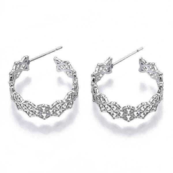 Brass Half Hoop Earrings