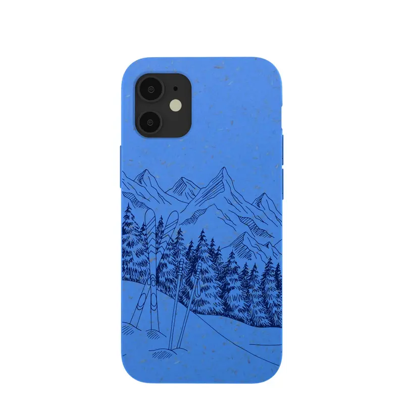 Electric Blue Backcountry Ski iPhone 12 Mini Case