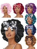 Women's Bow Decor Satin Sleeping Bonnet, Hair Care Cap, Gifts for Girlfriend, Hats for Women, Casual Comfortable Hair Care Bo...