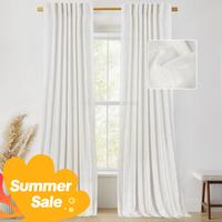 Inovaday 2pcs Linen Curtains for Living Room Bedroom, Unlined Curtains Drapes Back Tab Semi Sheer Privacy Curtains, Light Fil...