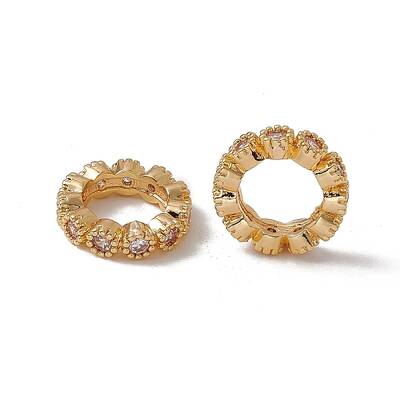 Brass Micro Pave Cubic Zirconia Linking Rings