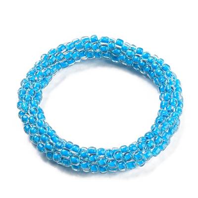 Crochet Glass Beads Braided Stretch Bracelet