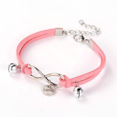 Leather Cord Brass Infinity link Bracelets
