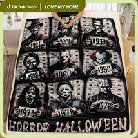 Horror Icons Flannel Fleece Throw Blanket - Cozy Fuzzy Plush Comfy All-Season Sofa Bedroom Dorm Couch Office Car Travel Home ...