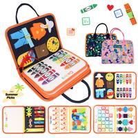 Busy Board Montessori Toys for Toddlers,Early Educational Game Travel Toys for Boys Girls,Preschool Activities Fine Motor Ski...