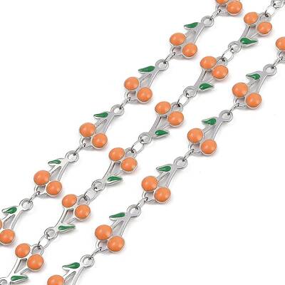 304 Stainless Steel Enamel Cherry Link Chains
