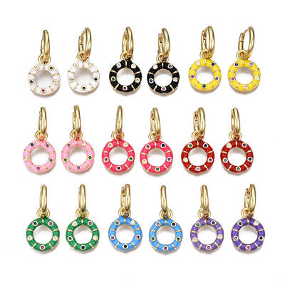 Brass Micro Pave Cubic Zirconia Huggie Hoop Earrings