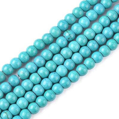 1 Strand Dyed Dark Cyan Round Synthetic Turquoise Beads Strands