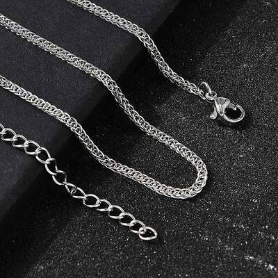 2MM 304 Stainless Steel Wheat Chain Necklaces for Men