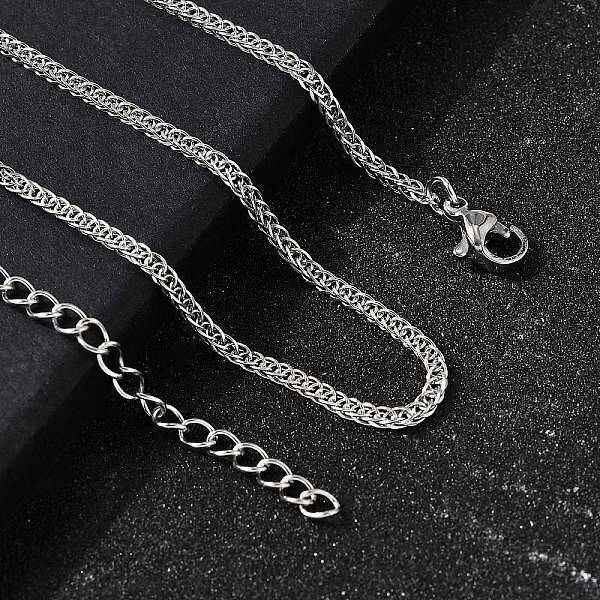 2MM 304 Stainless Steel Wheat Chain Necklaces for Men