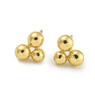 Rack Plating Round Brass Stud Earrings