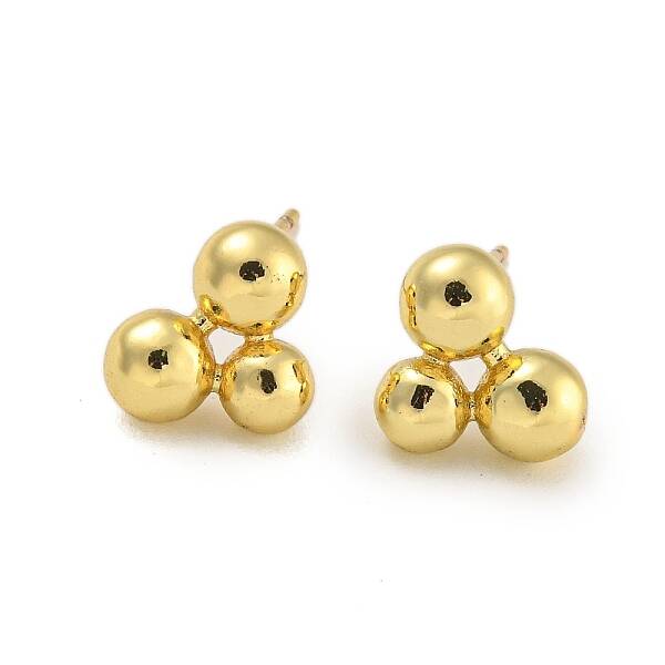 Rack Plating Round Brass Stud Earrings