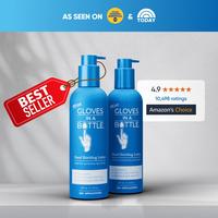 Gloves In A Bottle Hand Shielding Lotion 8 oz Hypoallergenic Moisturizer for Sensitive Skin & Eczema Protection Blue Bottle w...