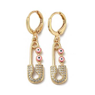 Real 18K Gold Plated Brass Dangle Leverback Earrings