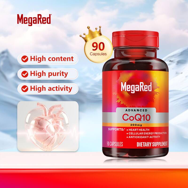 MegaRed Health High-content Coenzyme Q10 Soft Capsule for Staying Up Late to Protect Heart and Myocardium 200mg*90 Pills
