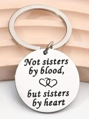 Punk Letter Pattern Slogan Metal Keychain, 1 Piece Personalized Stainless Steel Keychain for Girl Sister Women for Daily Clot...