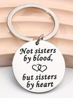 Punk Letter Pattern Slogan Metal Keychain, 1 Piece Personalized Stainless Steel Keychain for Girl Sister Women for Daily Clot...