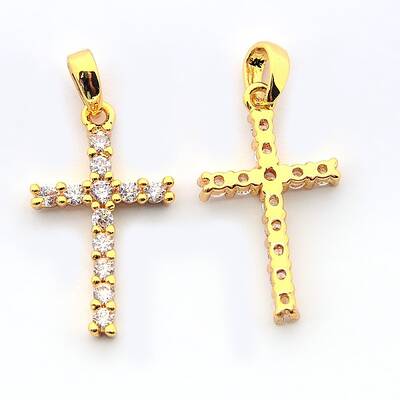 Brass Micro Pave Cubic Zirconia Pendants