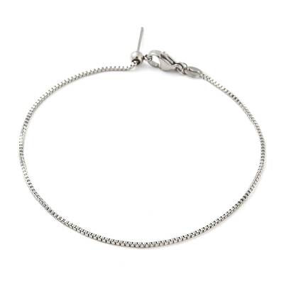 Non-Tarnish 304 Stainless Steel Add a Bead Adjustable Box Chains Bracelets for Women