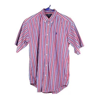 Age 14 Ralph Lauren Striped Short Sleeve Shirt - XL Red Cotton