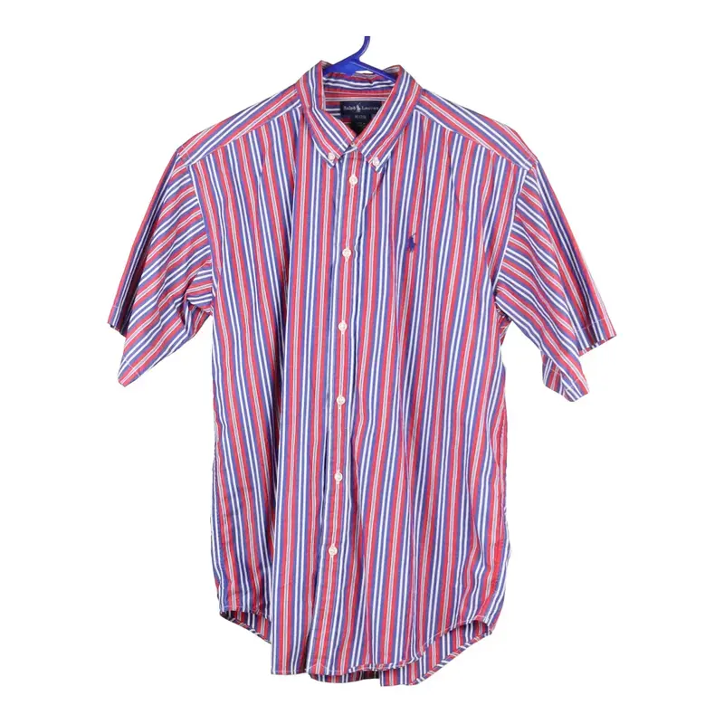 Age 14 Ralph Lauren Striped Short Sleeve Shirt - XL Red Cotton