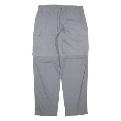 COOL WATERS Cargo Zip-off Trousers Grey Loose Straight Mens W34 L31