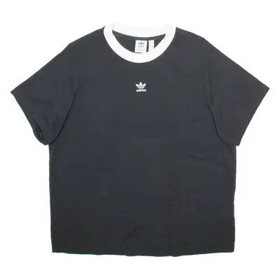 ADIDAS Womens T-Shirt Black UK 12