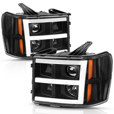 YITAMOTOR® LED Projector Headlights for 2007-2013 GMC Sierra 1500/2007-2014 GMC Sierra 2500HD 3500HD Amber Reflector