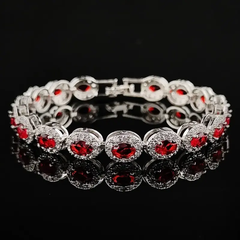 Multicolor Cubic Zirconia Halo Bracelet, Colored Gem Stones, Adjustable Design, and Unique Patterns