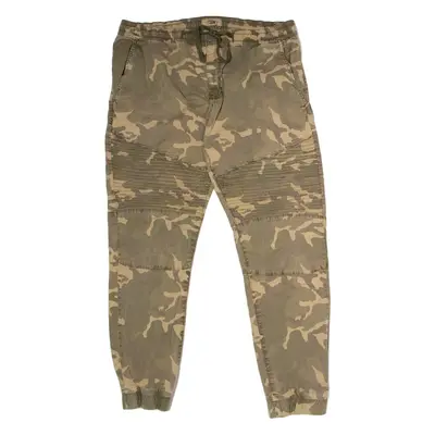FSBN Cuffed Camouflage Cargo Mens Trousers Brown Regular Tapered W34 L28