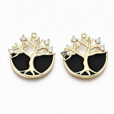 Brass Micro Pave Clear Cubic Zirconia Pendants