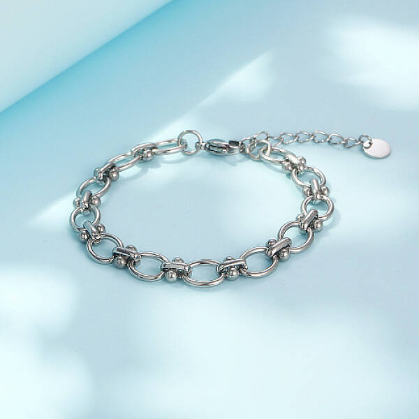 Tarnish Resistant Stainless Steel Cable Chain Bracelets for Women