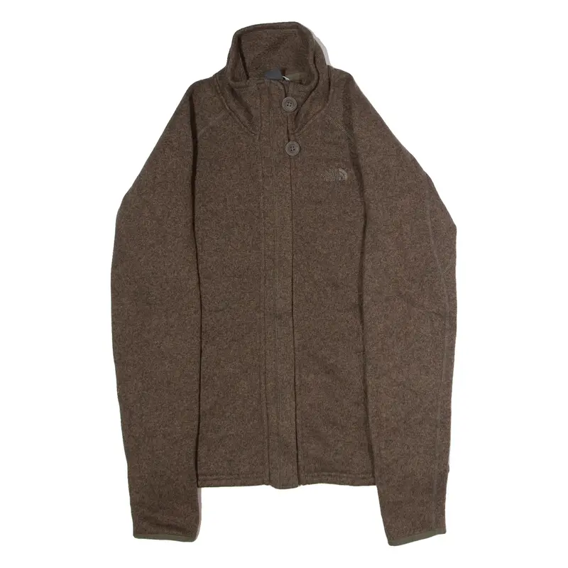 THE NORTH FACE Womens Fleece Jacket Brown Knit M