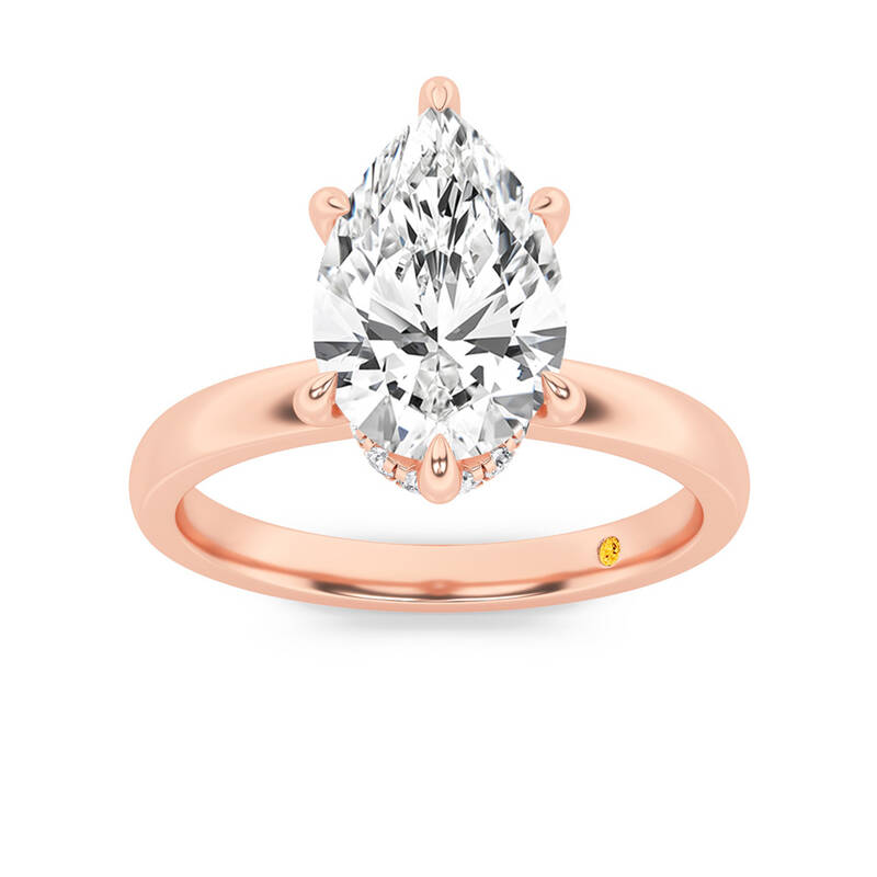 Laura Secret Halo Pear Shape Lab Grown Diamond Engagement Ring | 14K Rose Gold 2 1/10 CT. TW.