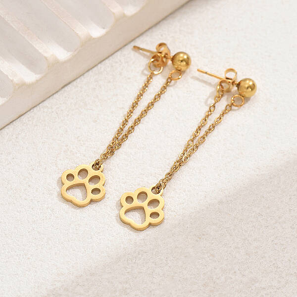 18K Gold Plated Cartoon Tassel Stud Earrings for Women