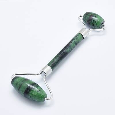 Natural Ruby in Zoisite Brass Face Massager