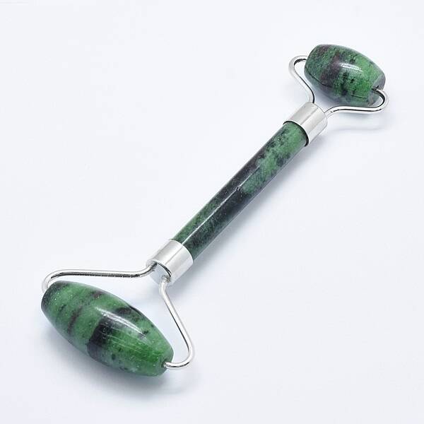 Natural Ruby in Zoisite Brass Face Massager