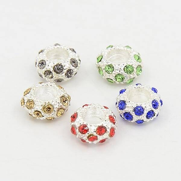 Alloy Rhinestone European Beads