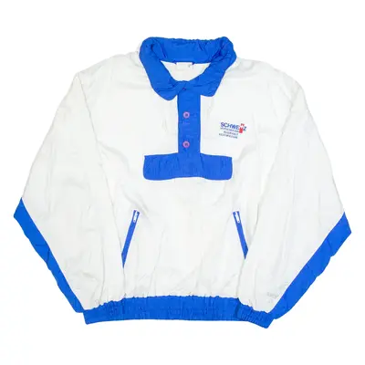 Mens Pullover Jacket White 90s Hooded L